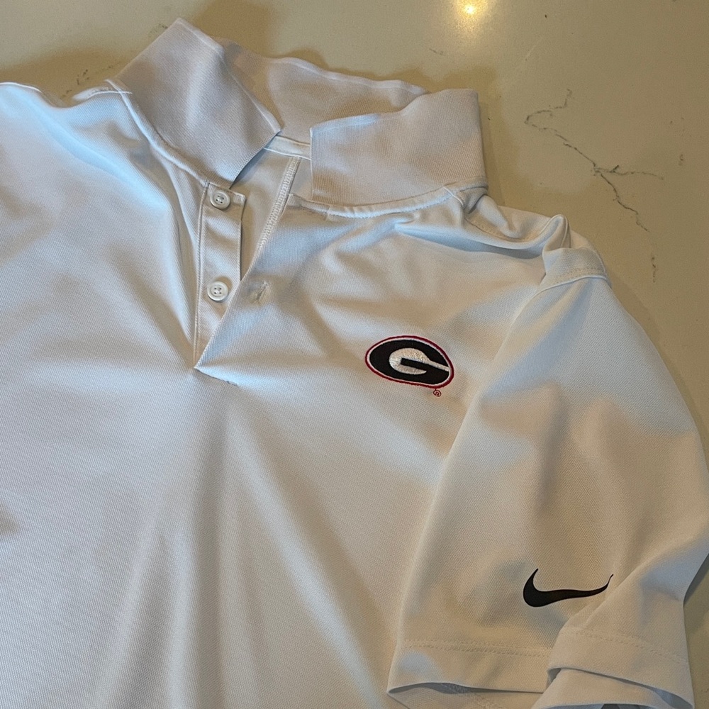 Georgia Nike Golf - White Polo Shirt - Large